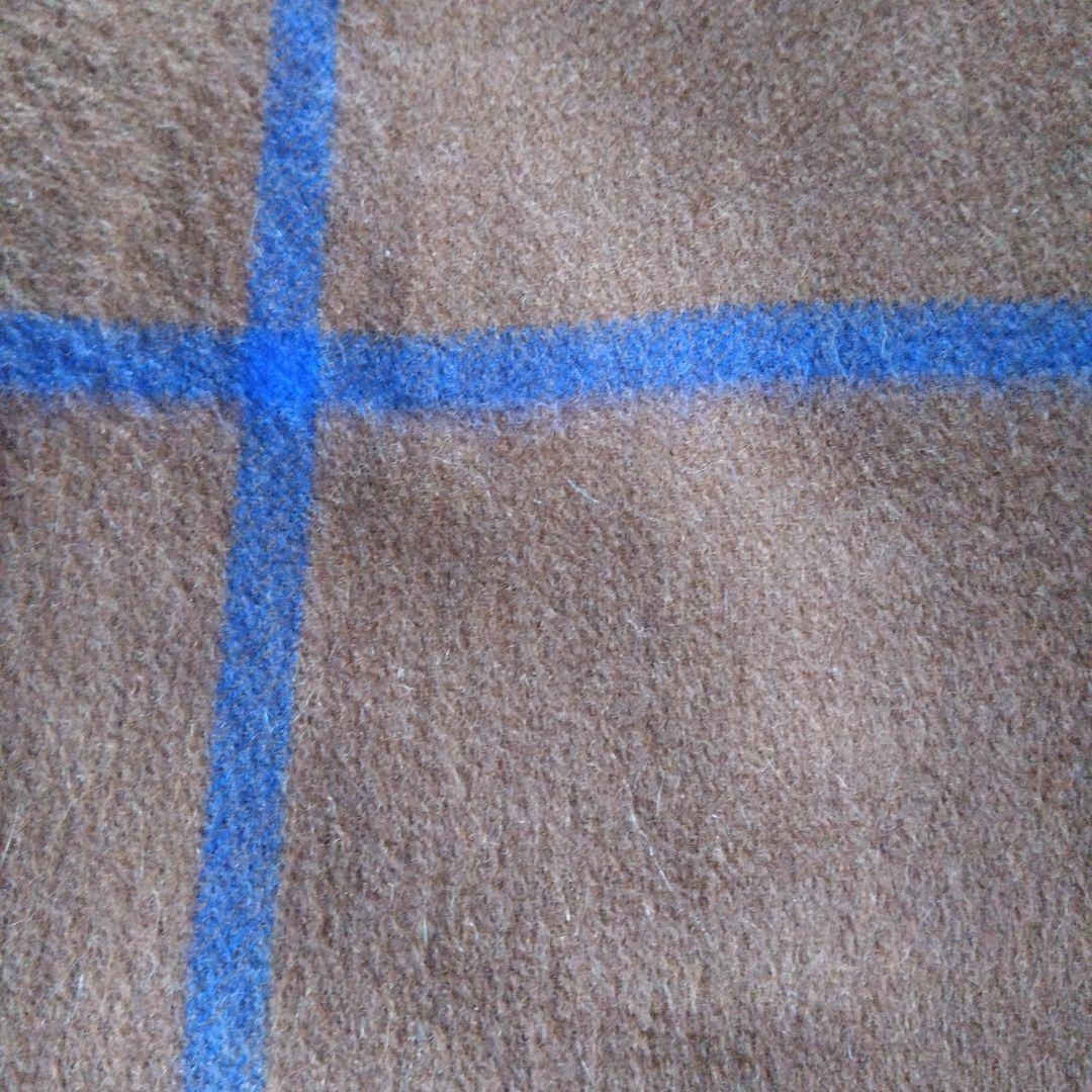 ジョシュアエリス　カシミヤ100%大判　ストール　ブラウン/ブルー　ウインドペン