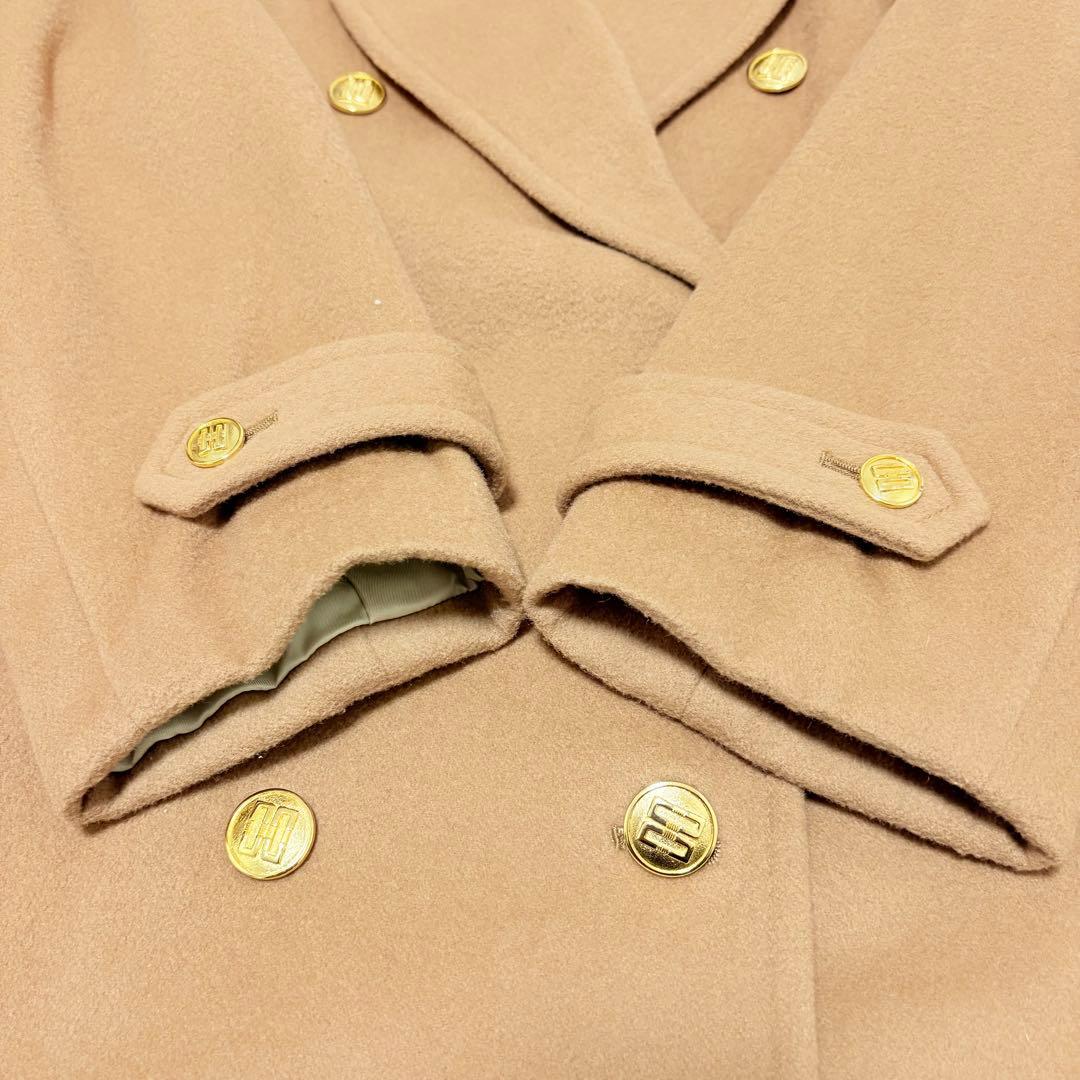 【希少】美品 ダックス カシミヤ混ロングコート 金釦 エポレット キャメル　M