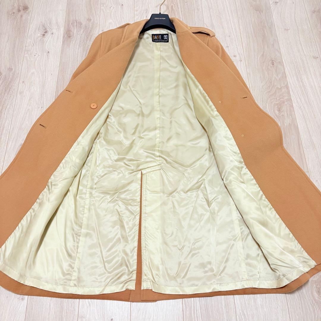 【希少】美品 ダックス カシミヤ混ロングコート 金釦 エポレット キャメル　M