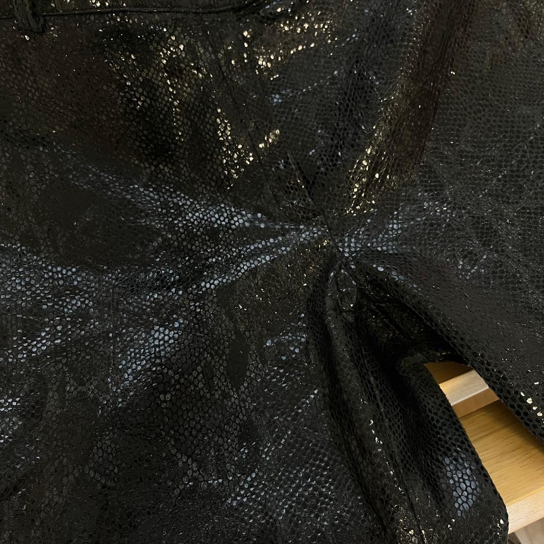 00s パイソンレザーコーティングフレアパンツアーカイブvkei opium風