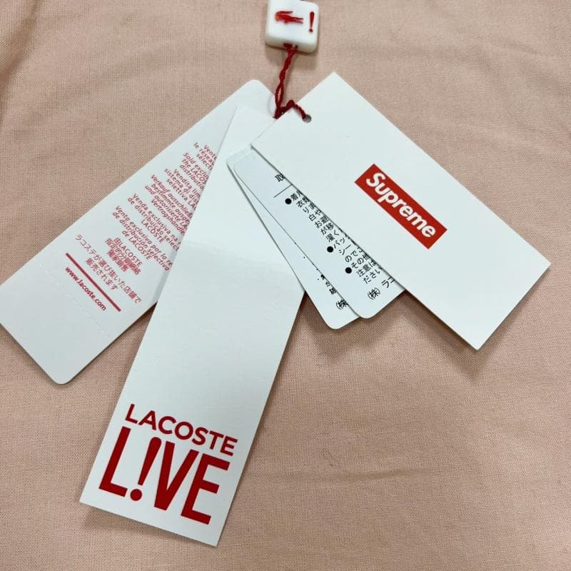 未使用 supreme LACOSTE コラボ スタジャン ピンク