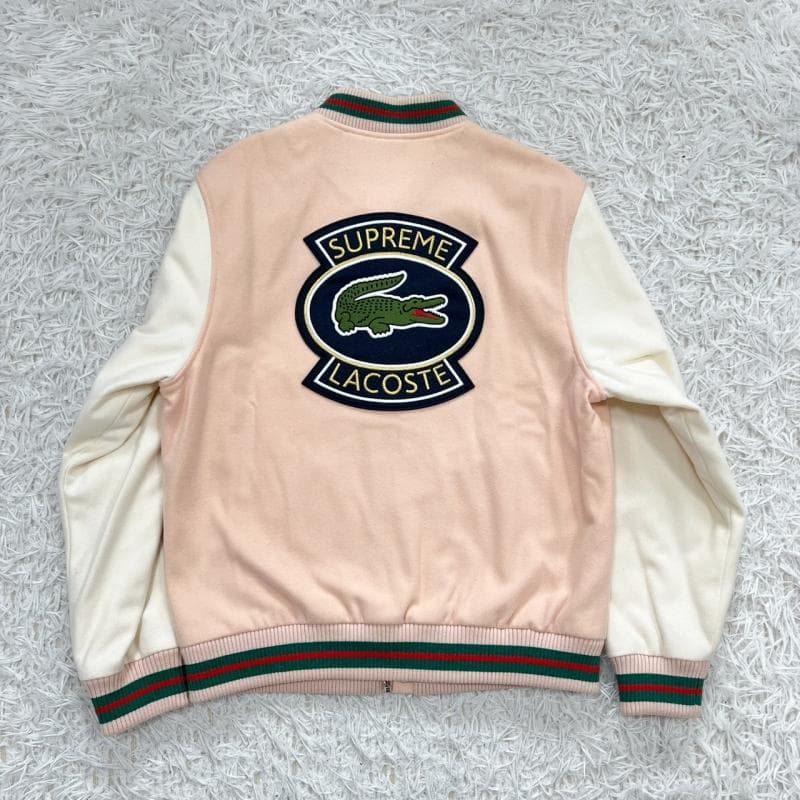 未使用 supreme LACOSTE コラボ スタジャン ピンク