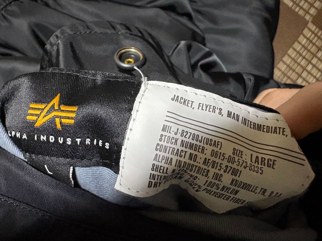 alpha ma-1 リバーシブル　カーキー　ブラック