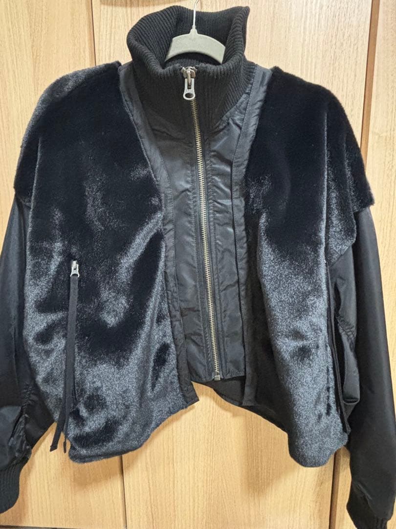 タイムセール⭐︎美品⭐︎ 【etsinta】ファー切替ショートスタンドジャケット