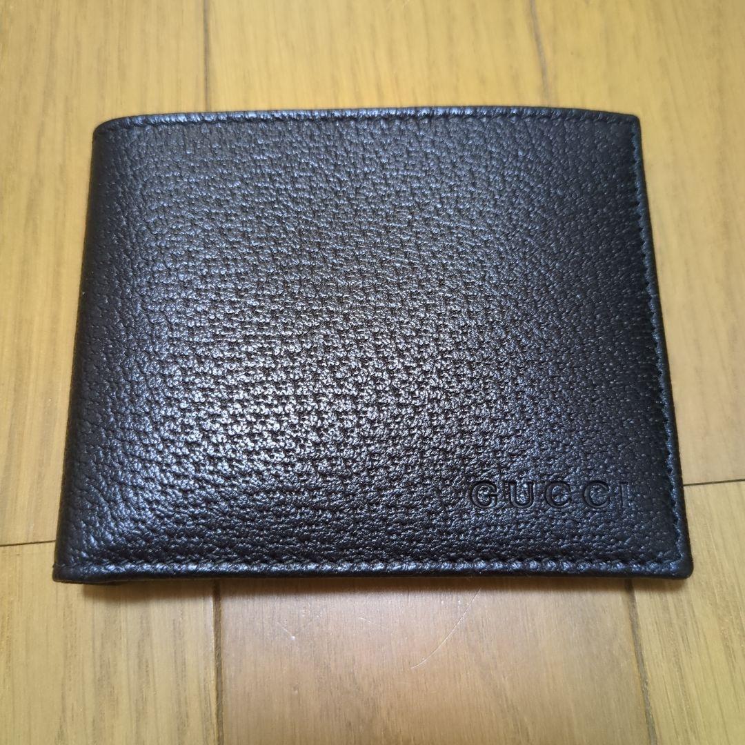 【美品】GUCCI　グッチ　二つ折り財布　ブラック
