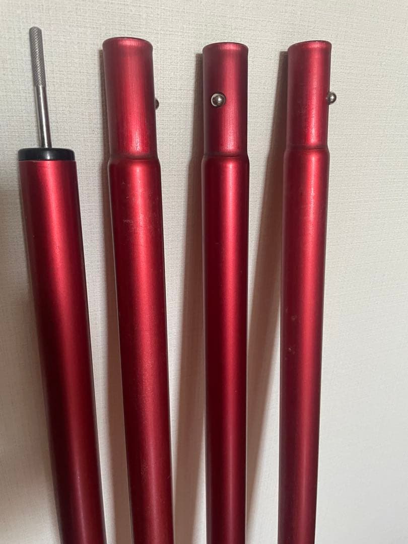 スノーピーク　ウイングポール　レッド280cm☓3本セット