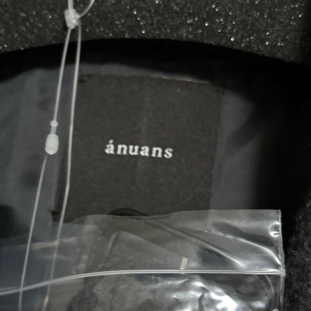 anuans リバーウールミドルトレンチコート チャコールグレー