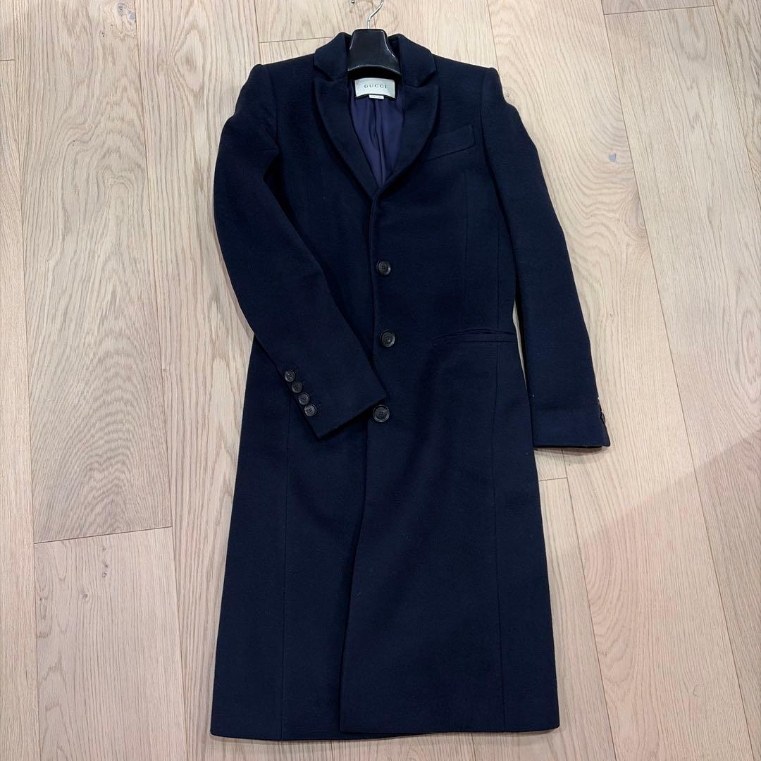 GUCCI ネイビー チェスターコート 36