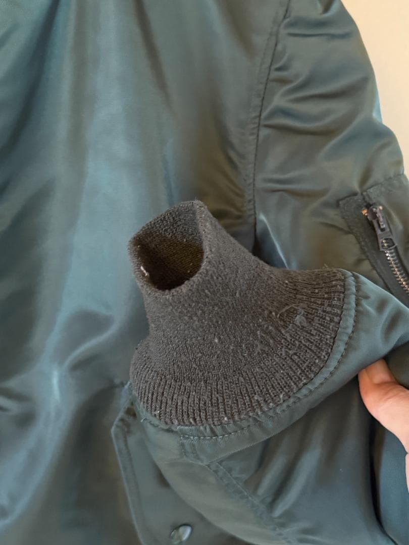 【古着】ALPHA MA-1 サイズ表記M　緑xオレンジ