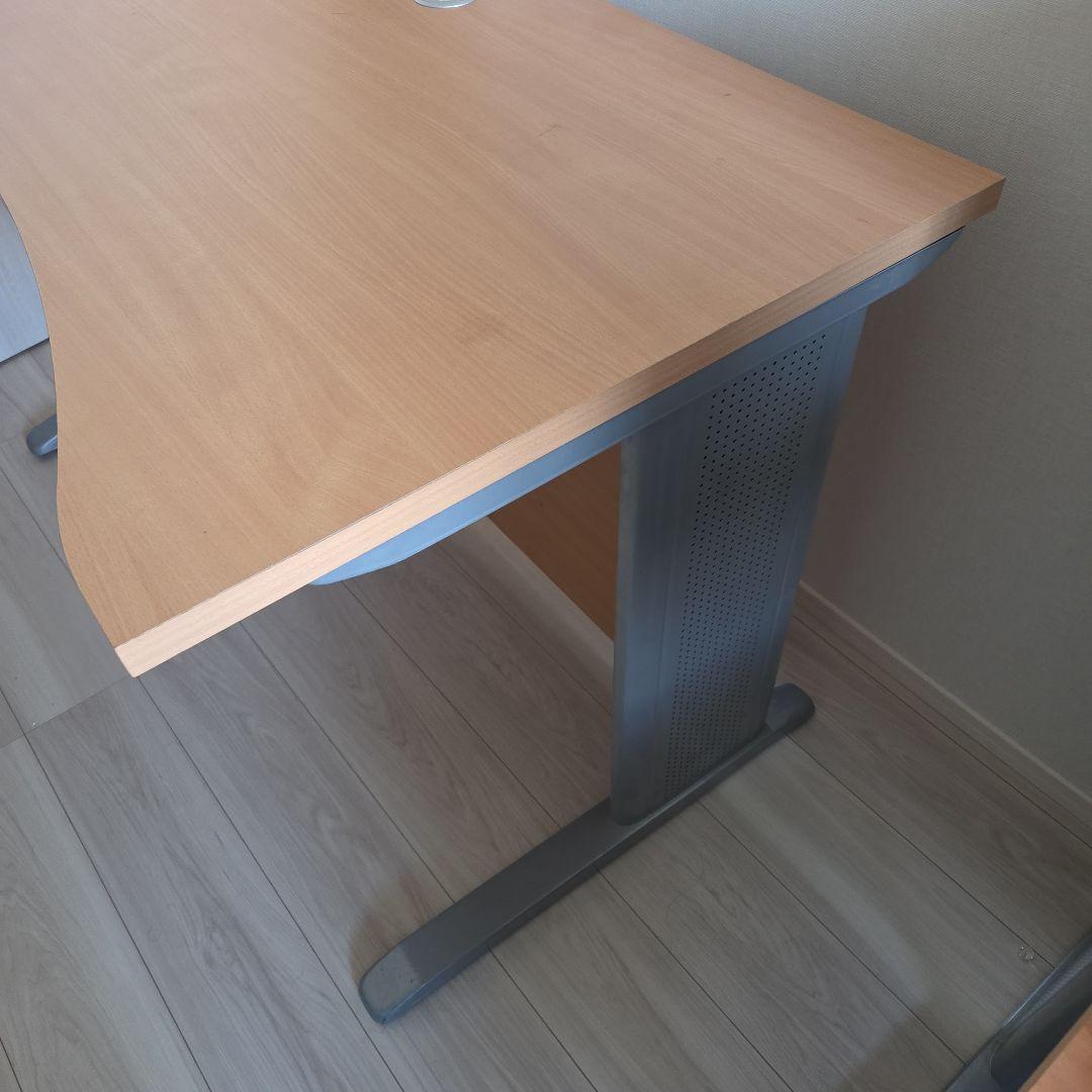 【最後の1台】木目調 曲線デザイン 事務机120cm