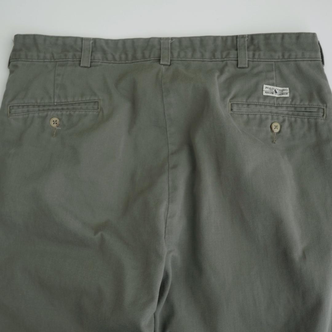 ラルフローレン 90s ツータックチノパンツ グレー 36×30.