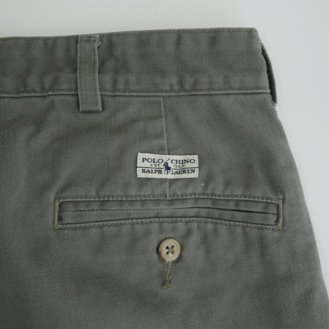ラルフローレン 90s ツータックチノパンツ グレー 36×30.