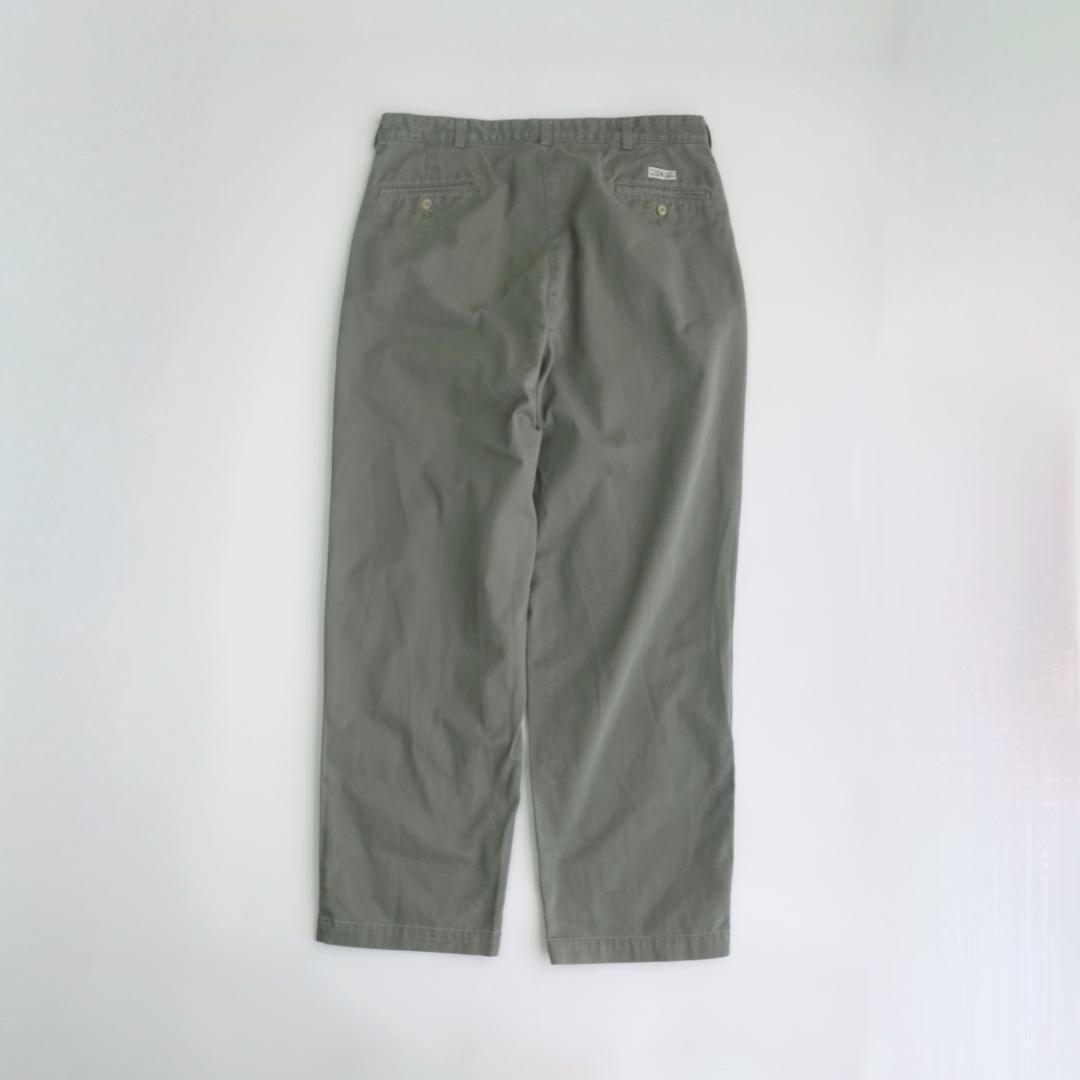 ラルフローレン 90s ツータックチノパンツ グレー 36×30.