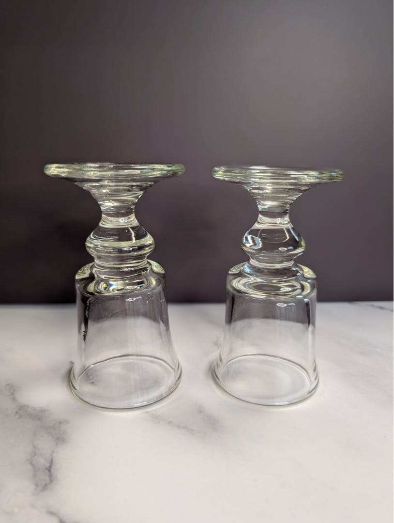 舩木倭帆（ふなきしずほ）作　ガラス製ワイン・ショットグラス 2個セット