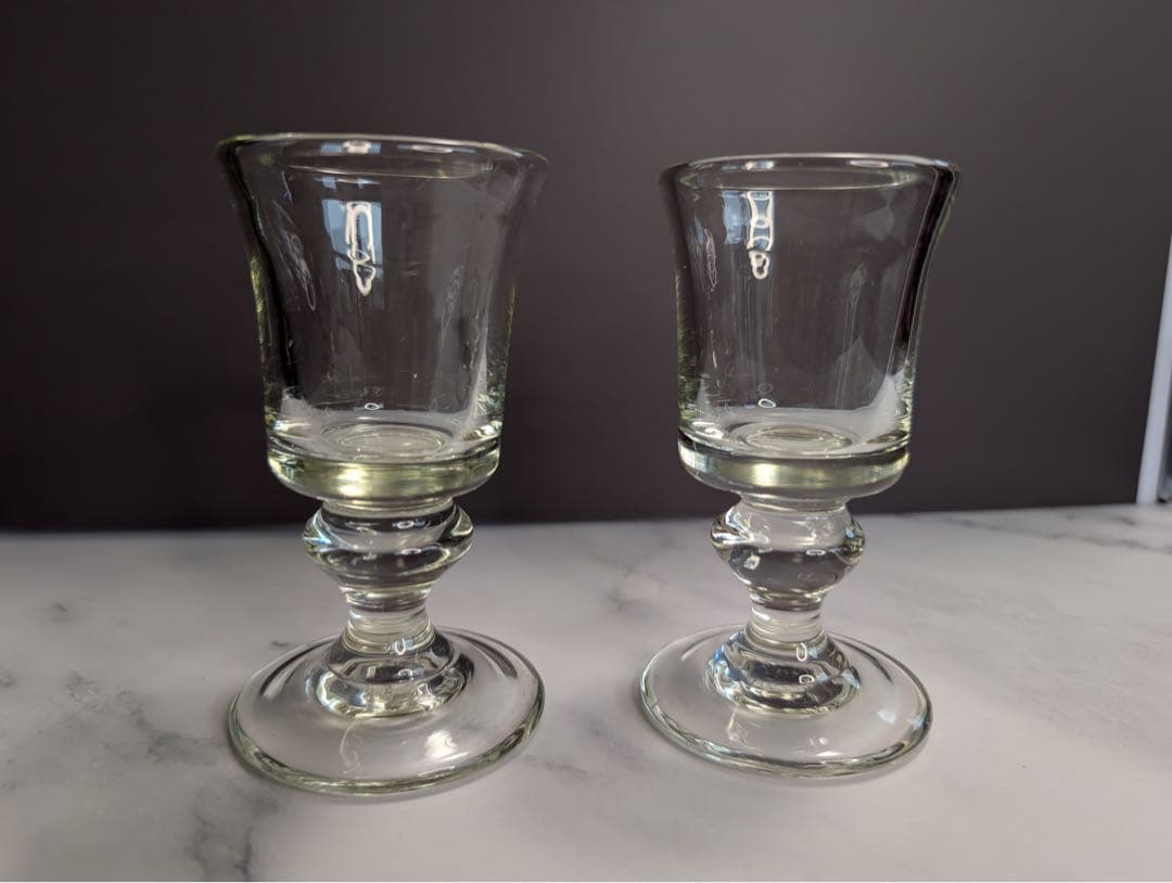 舩木倭帆（ふなきしずほ）作　ガラス製ワイン・ショットグラス 2個セット