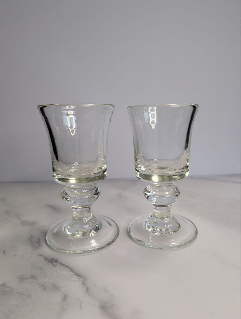 舩木倭帆（ふなきしずほ）作　ガラス製ワイン・ショットグラス 2個セット