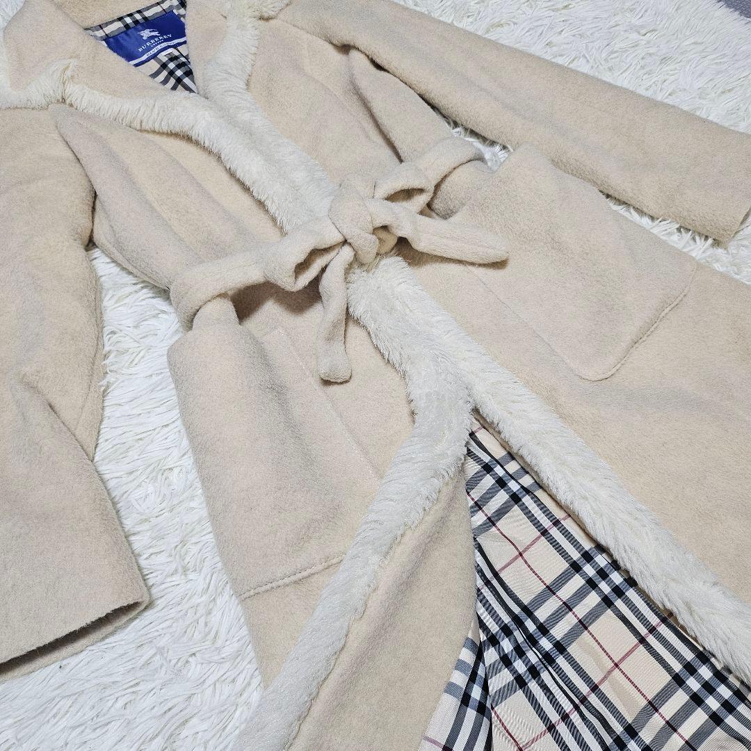 BURBERRY BLUE LABEL ロングコート モヘヤ アルパカ