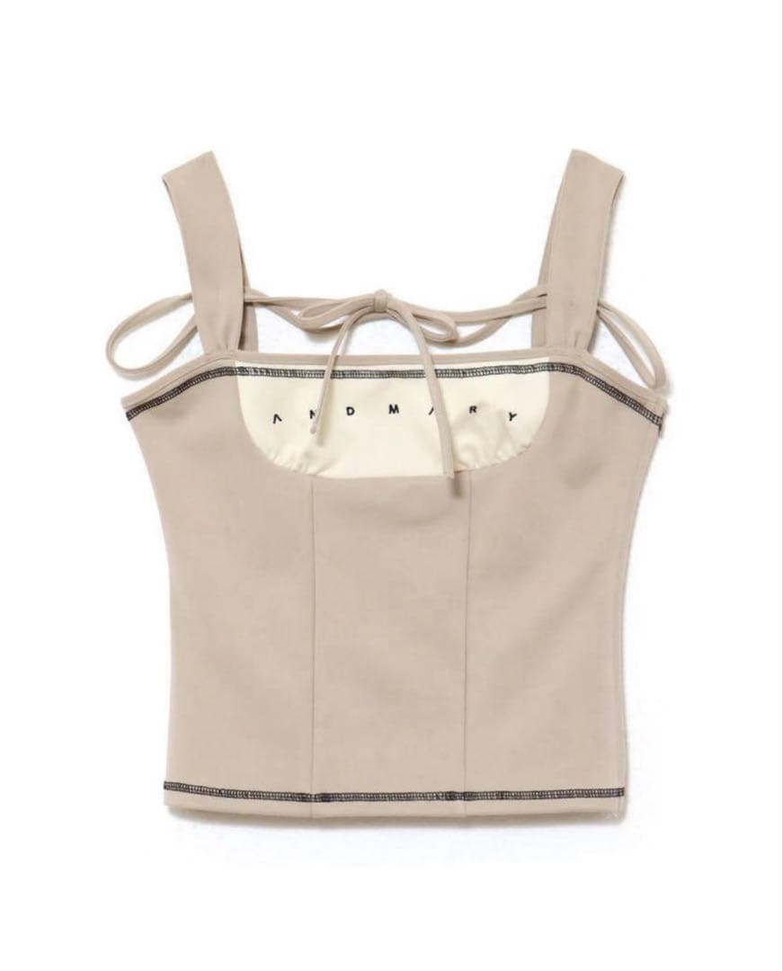 andmary Luca stitch tops ベージュ