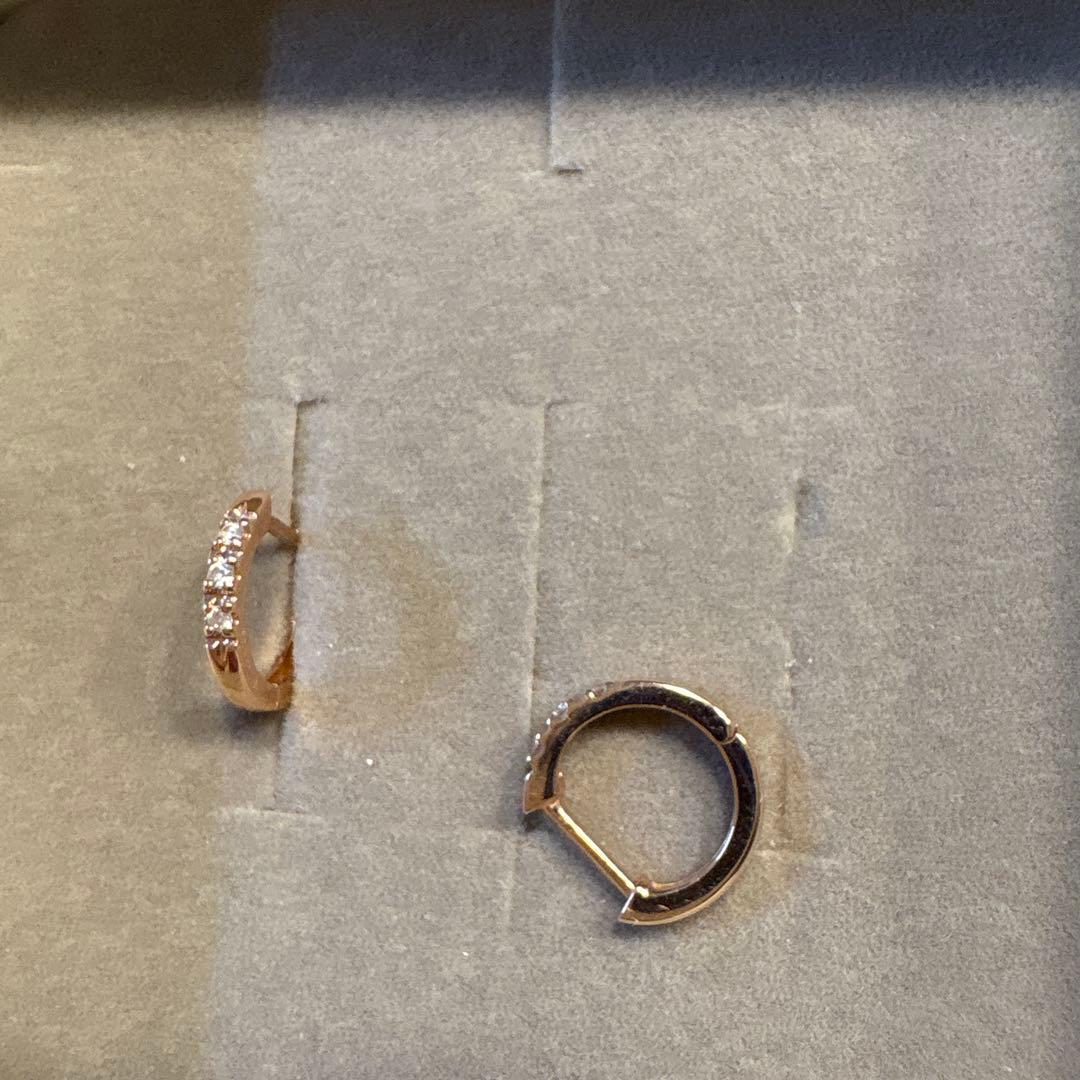 新品未使用品TSUTSUMI K10ピンクゴールドダイヤモンドピアス