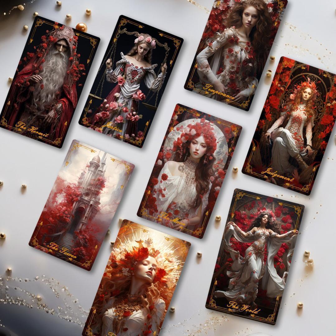 【正規品タロットカード】超美麗✨バラのデッキ✨レッドローズタロット