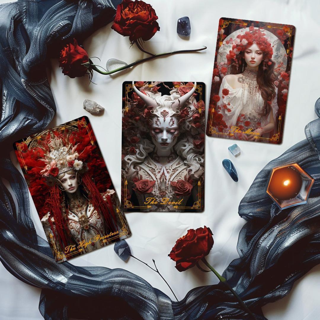 【正規品タロットカード】超美麗✨バラのデッキ✨レッドローズタロット