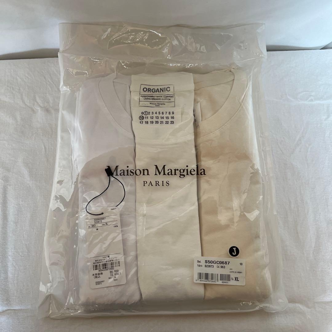 新品 MAISON MARGIELA メゾンマルジェラ 3パックTシャツ白系XL