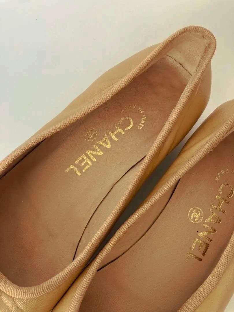 CHANEL フラットシューズ シャネル バレエシューズ ベージュ