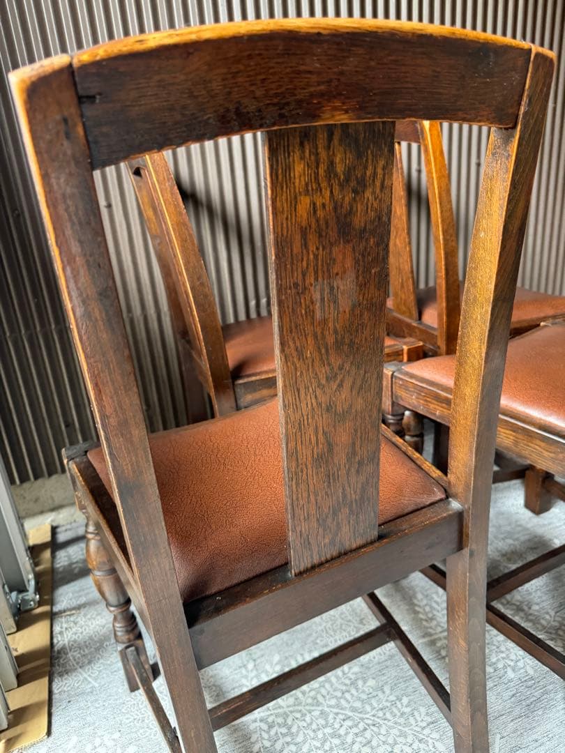 ②1脚/4脚 イギリス アンティーク 家具 ダイニング チェア 椅子