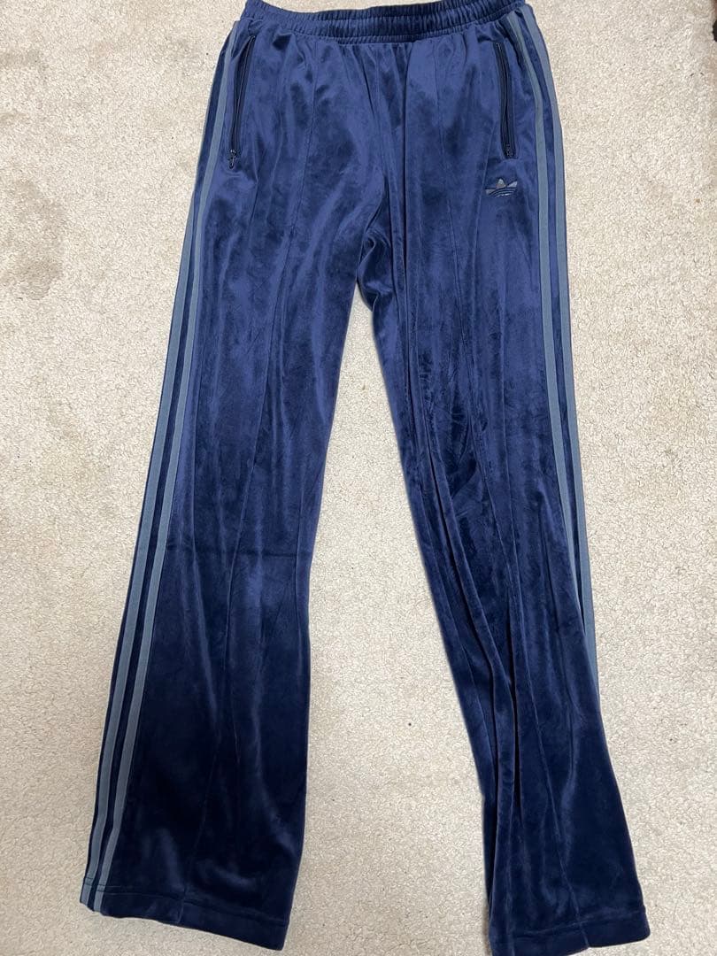 adidas ベロア トラックジャケット トラックパンツ セット ブルー