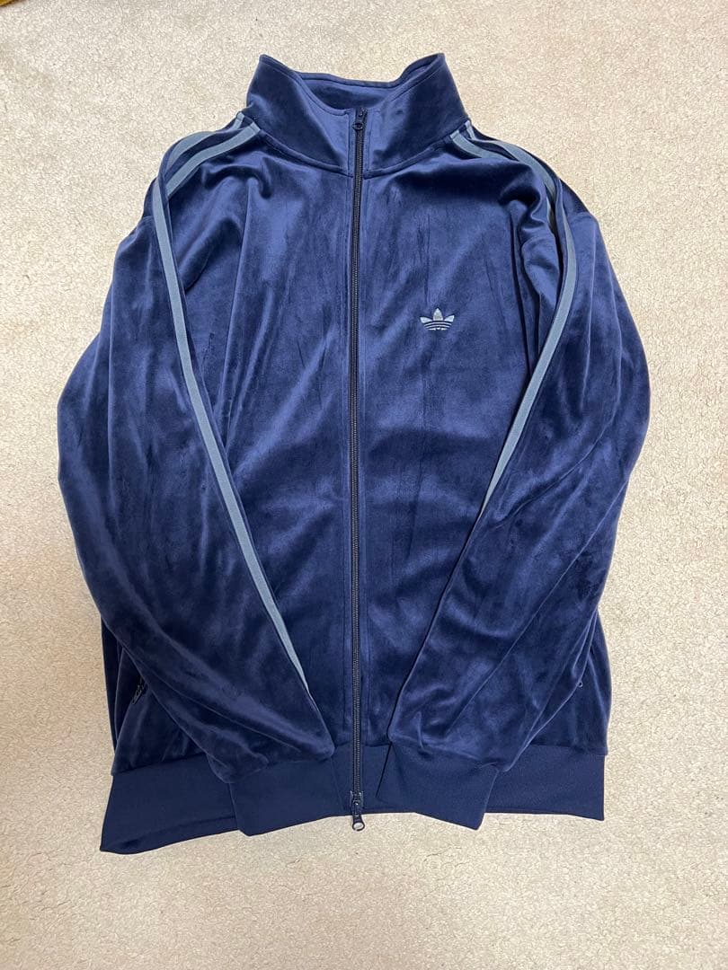 adidas ベロア トラックジャケット トラックパンツ セット ブルー