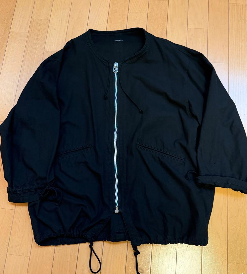 reddish brown ノーカラーコート　ジップアップ