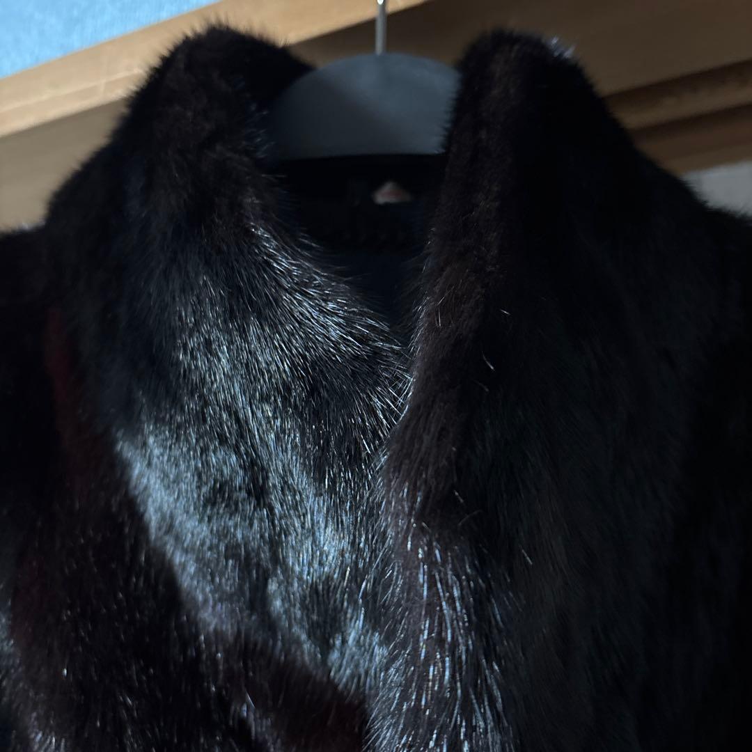 SAGA MINK 黒 （少しこげ茶）ミンクファーコート