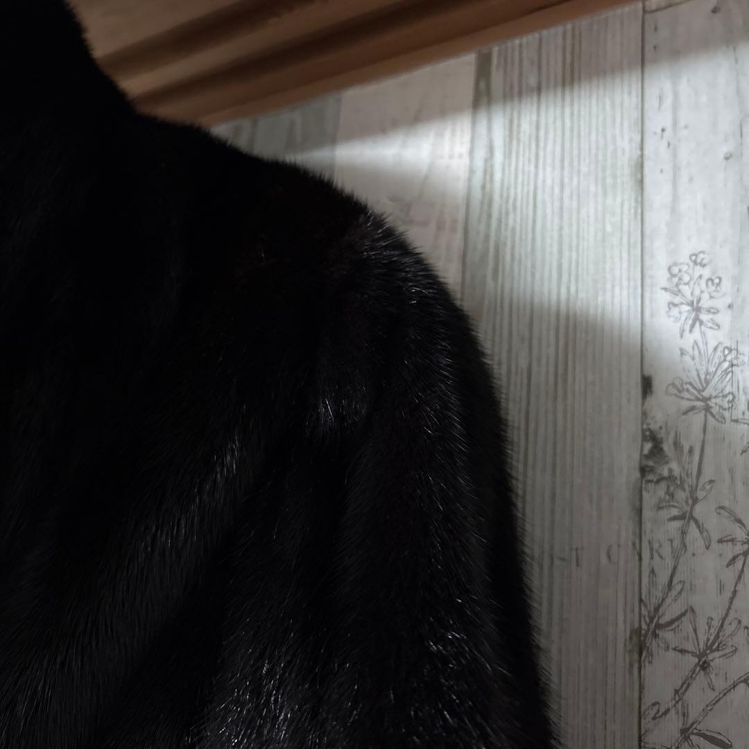 SAGA MINK 黒 （少しこげ茶）ミンクファーコート