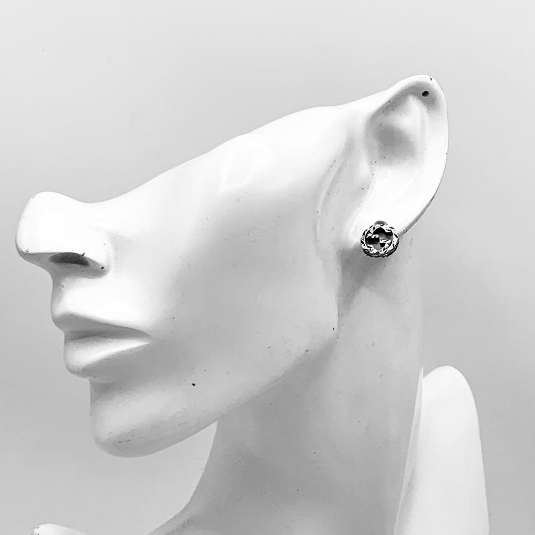 【超美品】GUCCI ピアス　インターロッキングG 燻　片耳　アラベスク