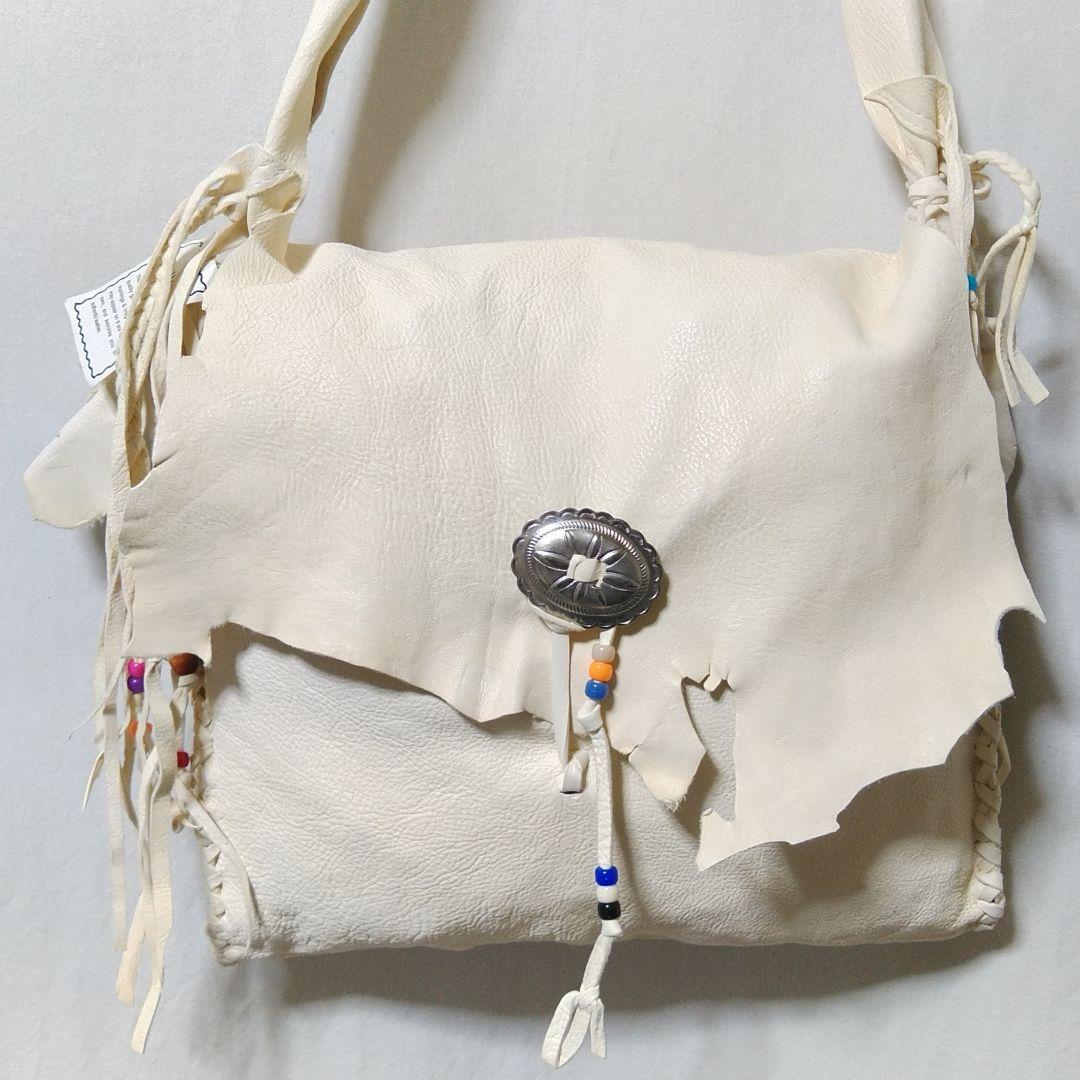 u*n様 ネイティブ 本革 ディアスキン ショルダーバッグ デッドストック メキ