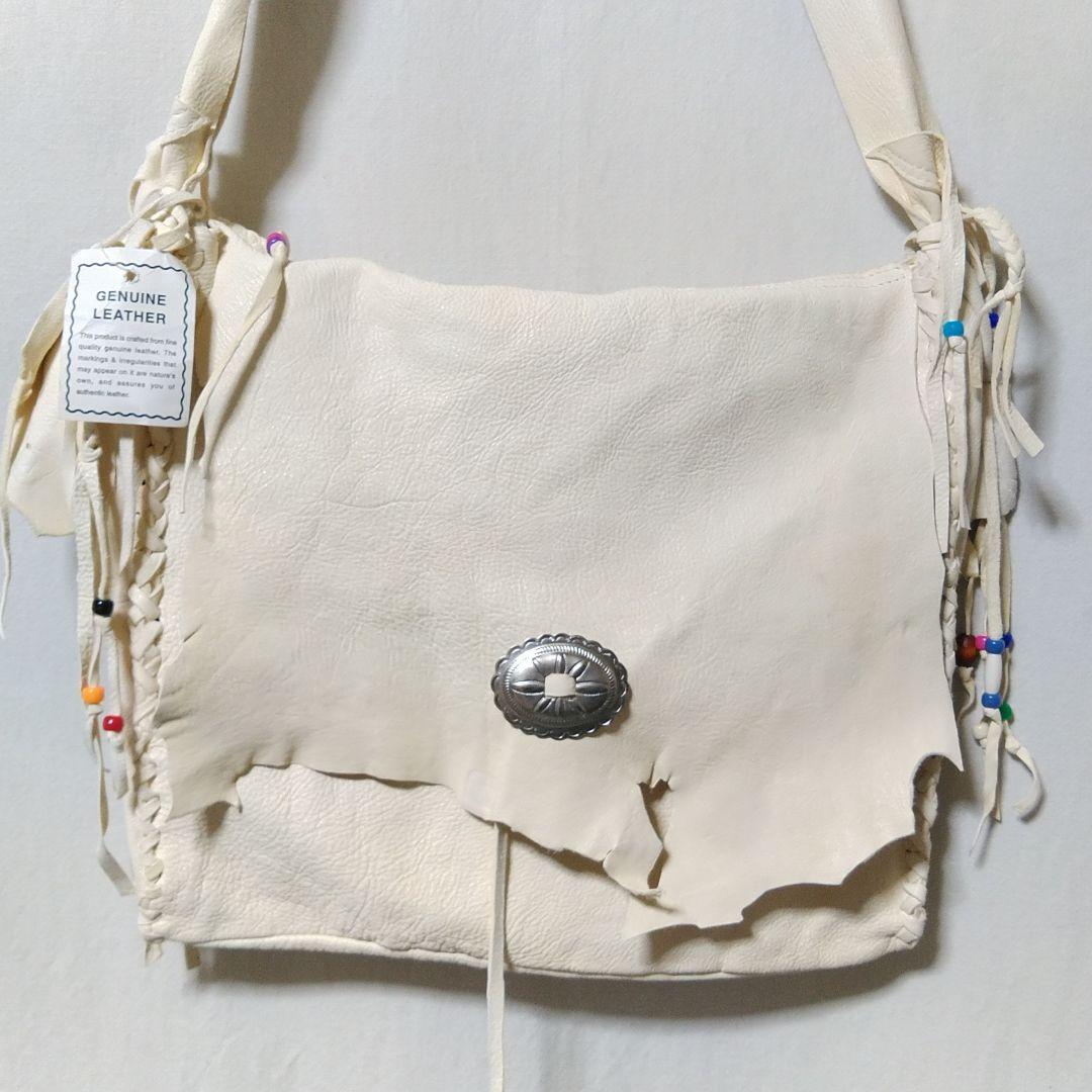 u*n様 ネイティブ 本革 ディアスキン ショルダーバッグ デッドストック メキ