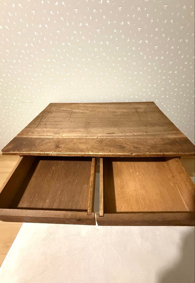 古道具　アンティーク木製　引き出し付き勉強机