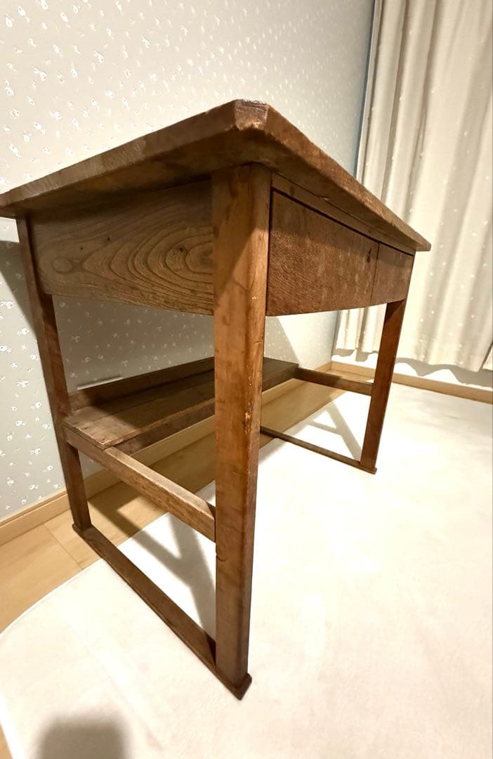古道具　アンティーク木製　引き出し付き勉強机