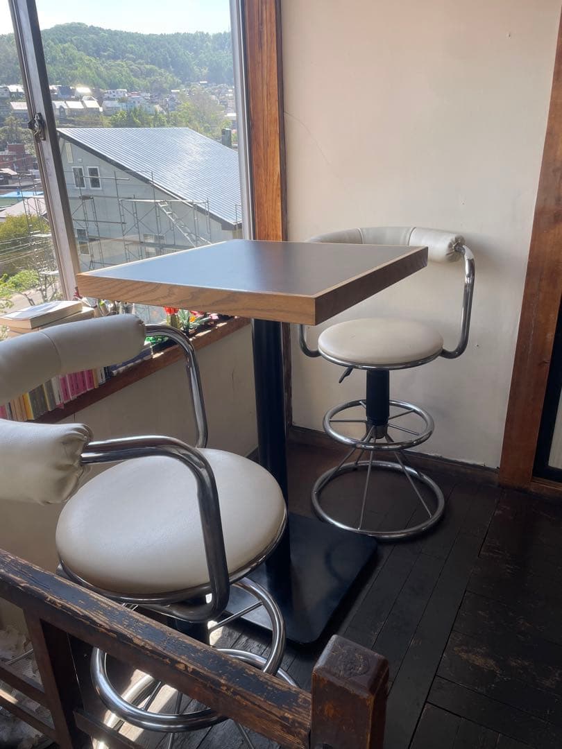 【7/15迄】ホワイトレザー油圧式バーチェア　カウンターチェア バースツール②