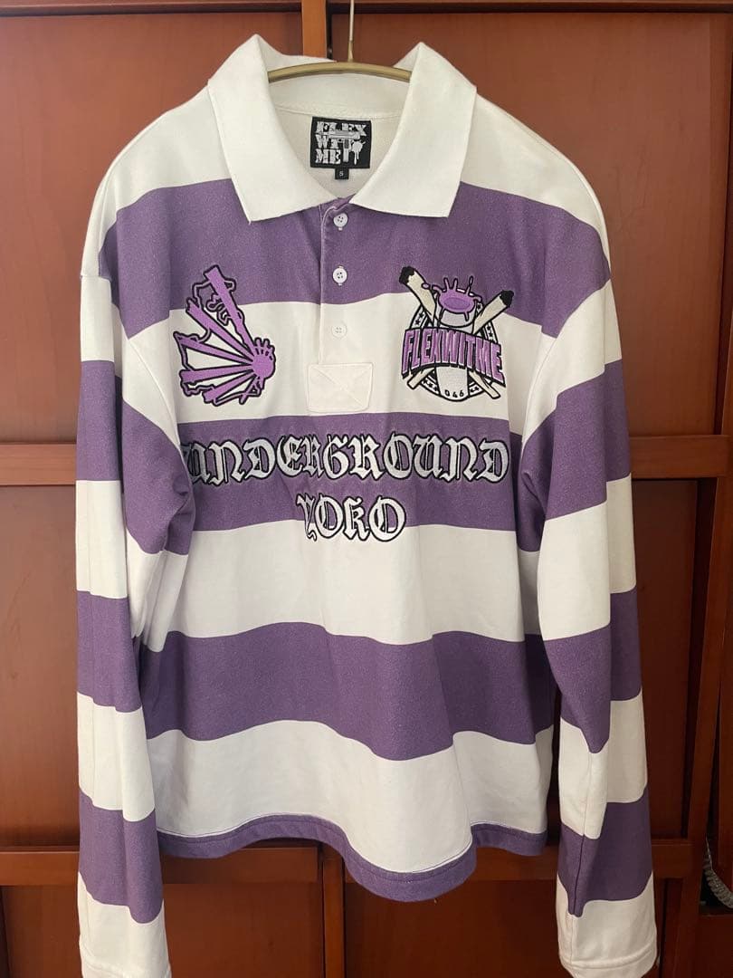 みーもflexwitme ポロシャツ 紫S DAB着用