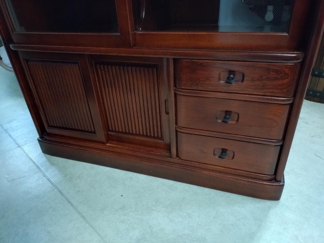 Y【昭和レトロ】アンティーク！サイズ感も絶妙！カリモク 茶箪笥 食器棚 水屋