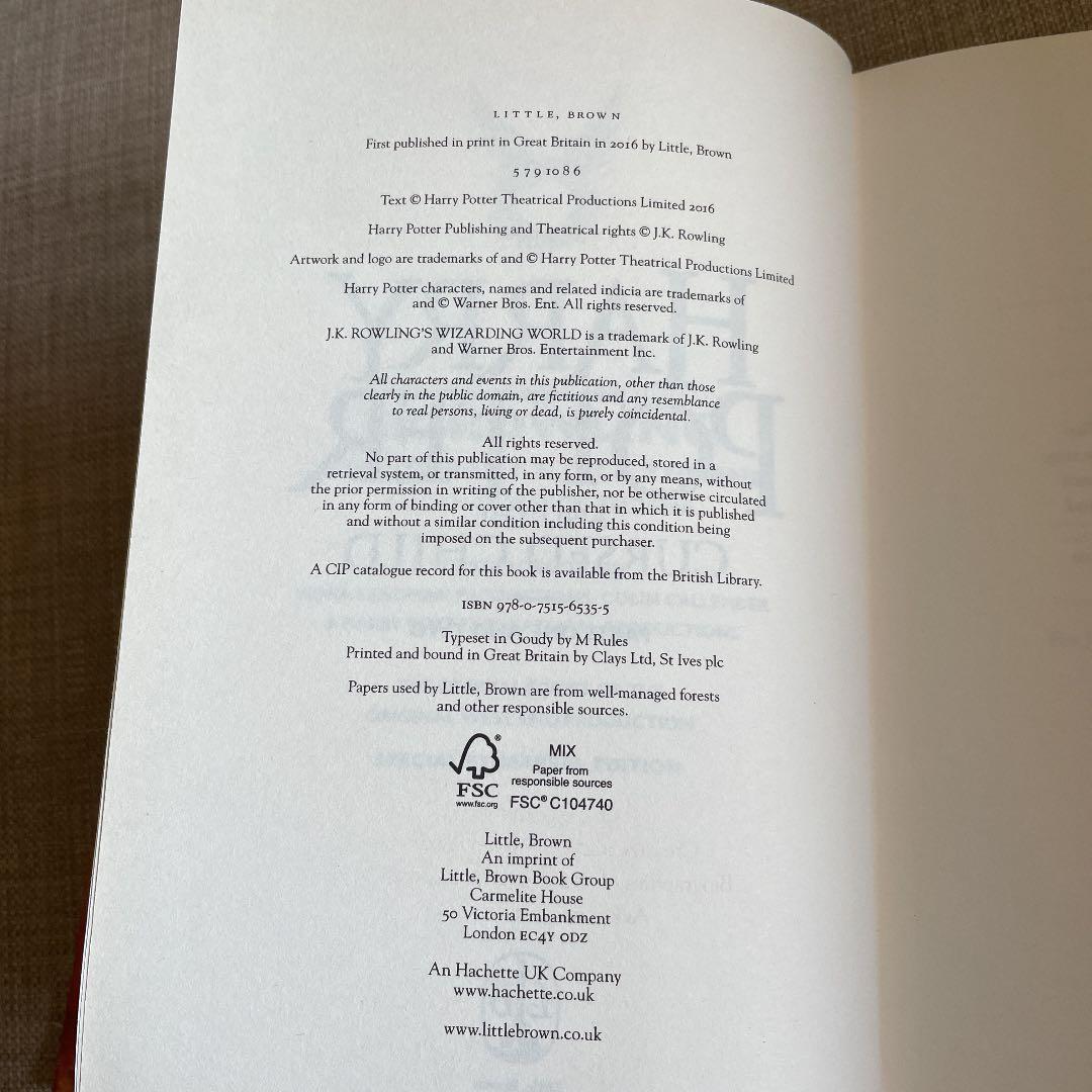 洋書 Harry Potter and the Cursed Child Parts