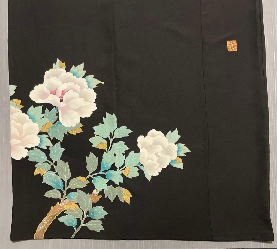 留袖ワンピース　3L/135　作家物/手描き/本金箔　アンブレラ袖　正絹