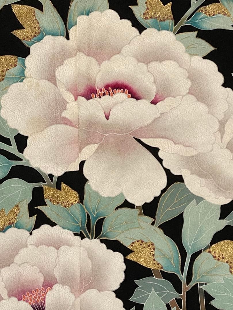 留袖ワンピース　3L/135　作家物/手描き/本金箔　アンブレラ袖　正絹