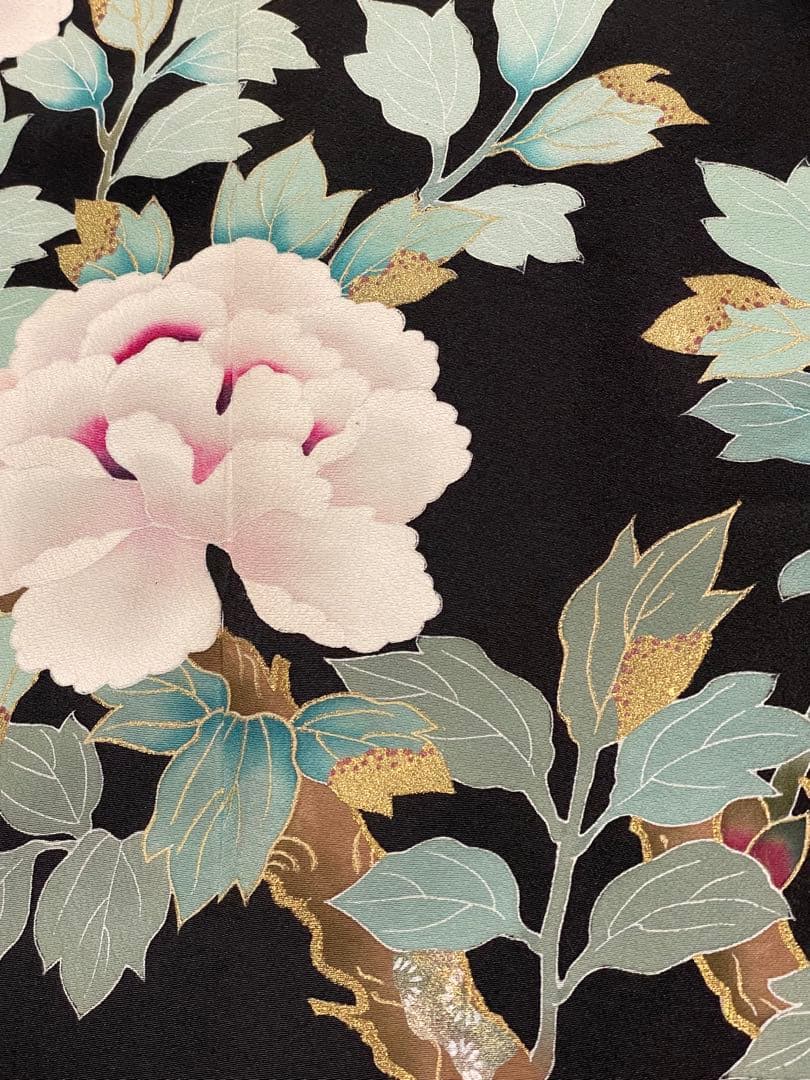 留袖ワンピース　3L/135　作家物/手描き/本金箔　アンブレラ袖　正絹