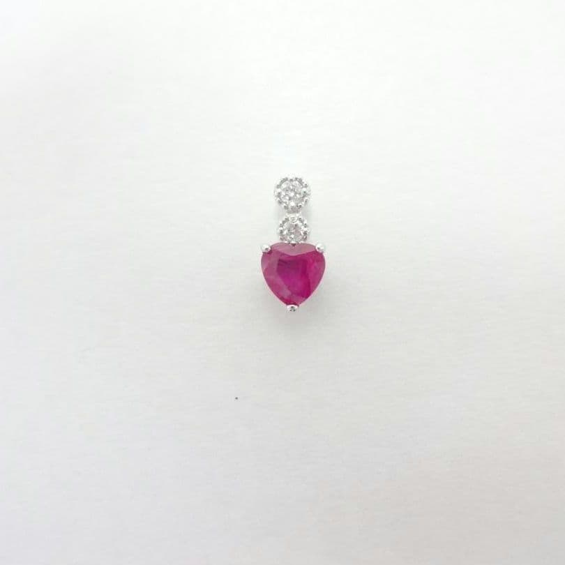 【美品】ルビー　ダイヤモンド　ペントップ　0.36/0.03ct　プラチナ