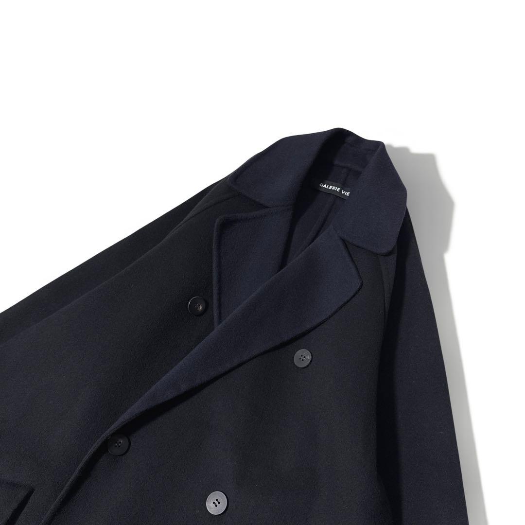 極美品✨️定価10万　ギャルリーヴィー　ウールダブルフェイスコート　バイカラー　黒