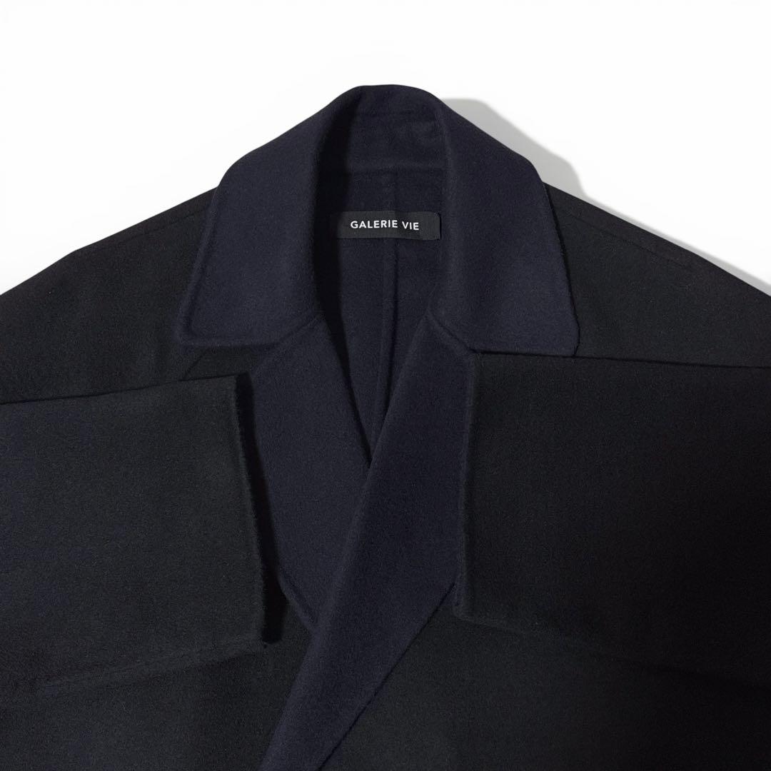 極美品✨️定価10万　ギャルリーヴィー　ウールダブルフェイスコート　バイカラー　黒