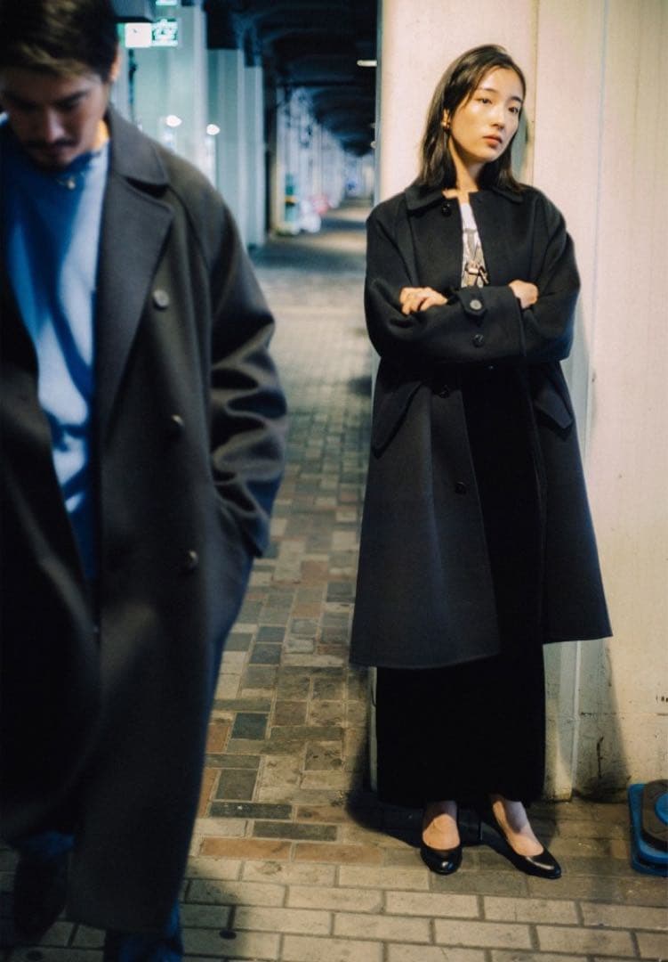 極美品✨️定価10万　ギャルリーヴィー　ウールダブルフェイスコート　バイカラー　黒