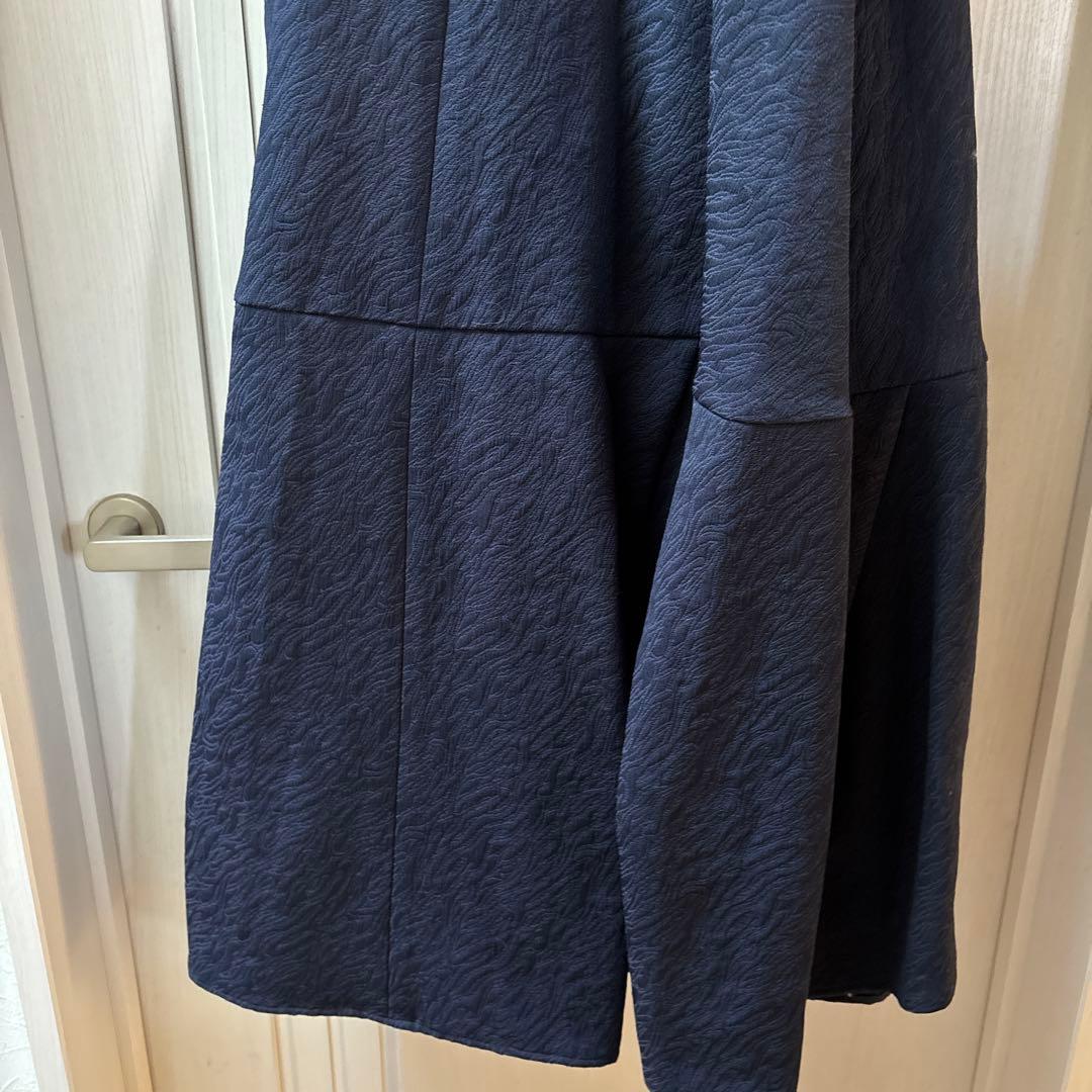 ローブブラン　新品　Keyneck Jacquard Dress M ネイビー